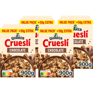 Quaker Cruesli Chocolade Ontbijtgranen Voordeelverpakking 4 x 900 gr bij Jumbo | Flickmyhouse