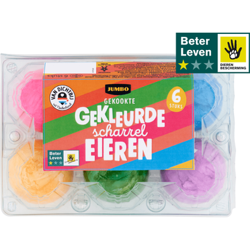 Jumbo Gekleurde Eieren 6stk | Flickmyhouse