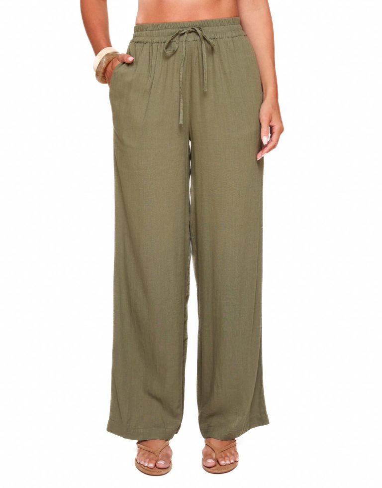 Army Groene Linnen - Broek | Olivia & Kate