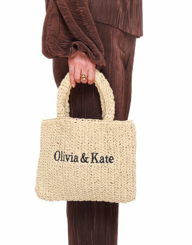 Beige Vierkante Olivia & Kate Gewoven - Tas | Olivia & Kate