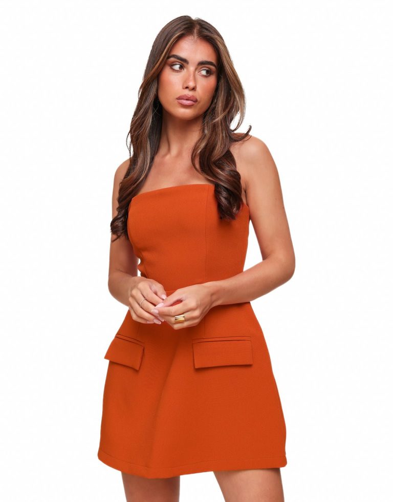 Brick Strapless Uitlopende - Jurk | Olivia & Kate