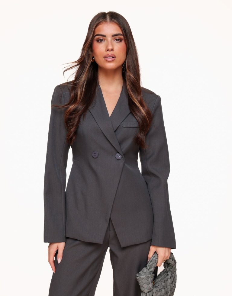 Donkergrijze Classic Getailleerde - Blazer | Olivia & Kate