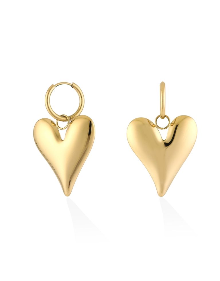 Gouden Hart Hanger - Oorbellen | Olivia & Kate