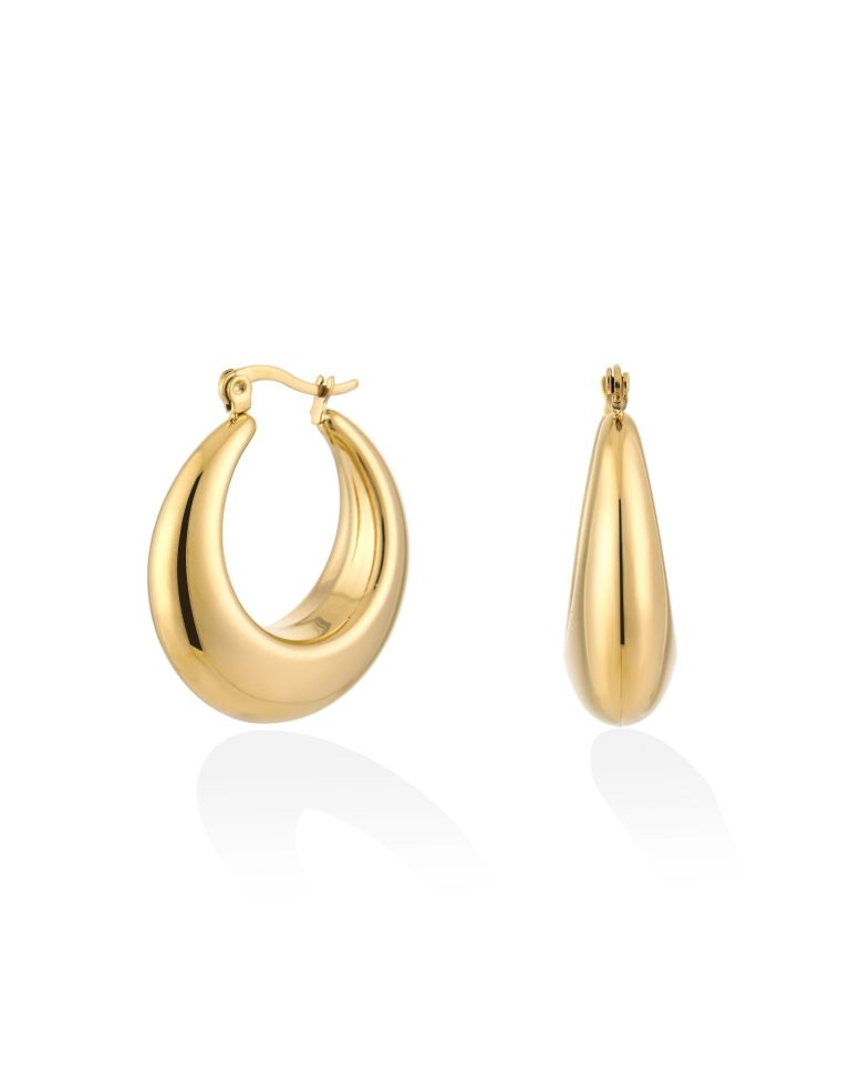 Gouden Middel Basic Creolen - Oorbellen | Olivia & Kate