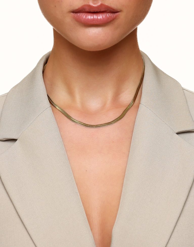 Gouden Platte Schakel - Ketting | Olivia & Kate