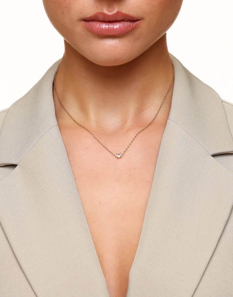 Gouden Zirkonia Steen Ketting | Olivia & Kate