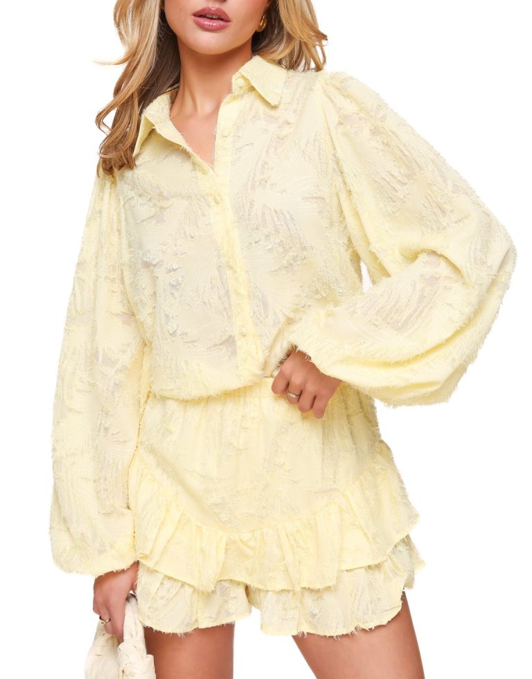 Lichtgele Ruffel - Skort | Olivia & Kate