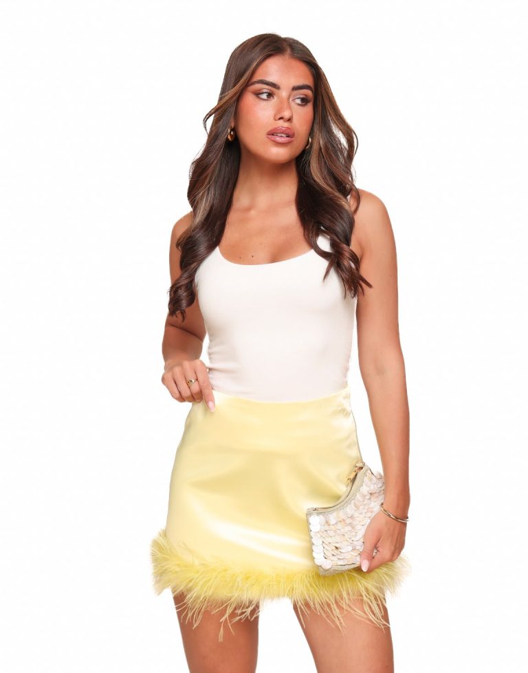 Lichtgele Satijnen Veren - Rok | Olivia & Kate