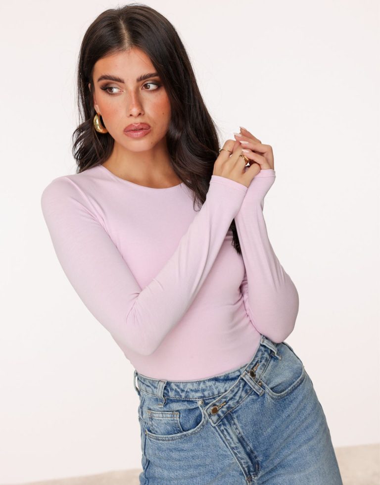 Lichtroze Basic LS - Top | Olivia & Kate