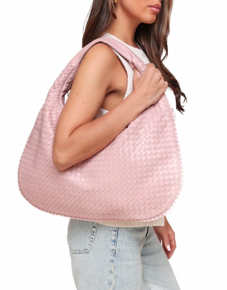 Lichtroze Grote Gevlochten - Tas | Olivia & Kate