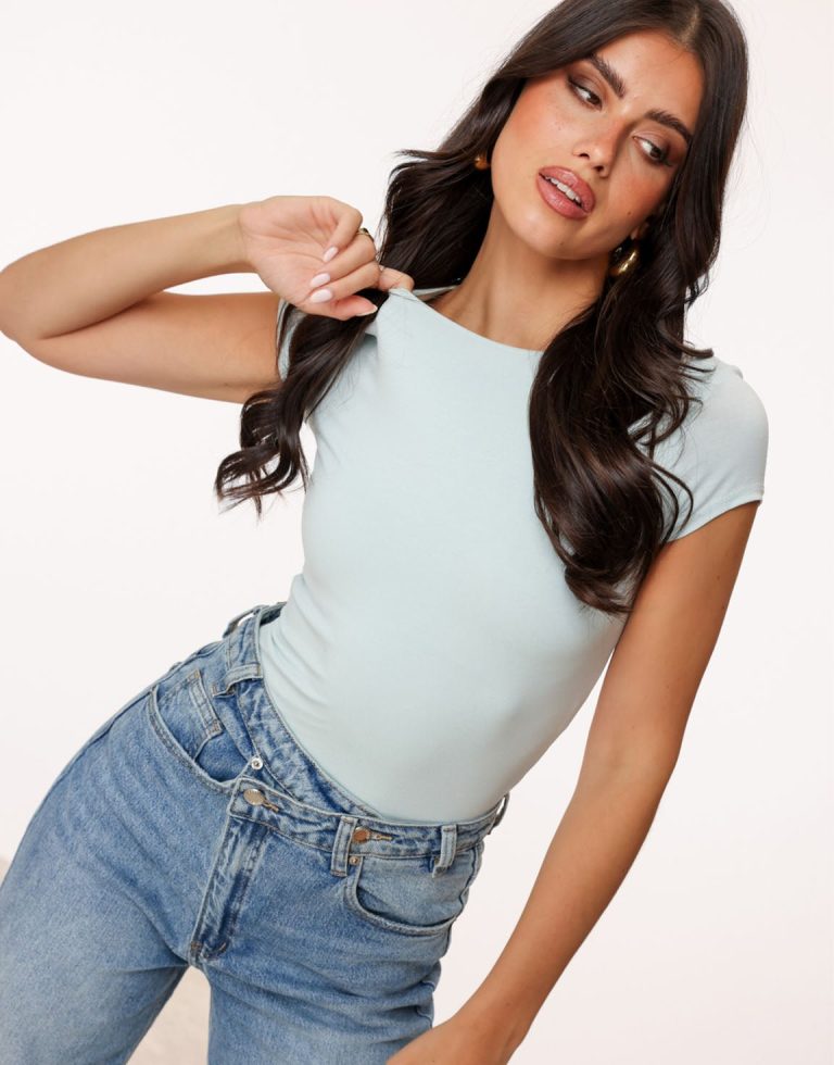 Mintgroene Basic SS - Top | Olivia & Kate