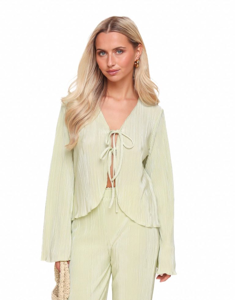 Mintgroene Plisse Wikkel - Top | Olivia & Kate