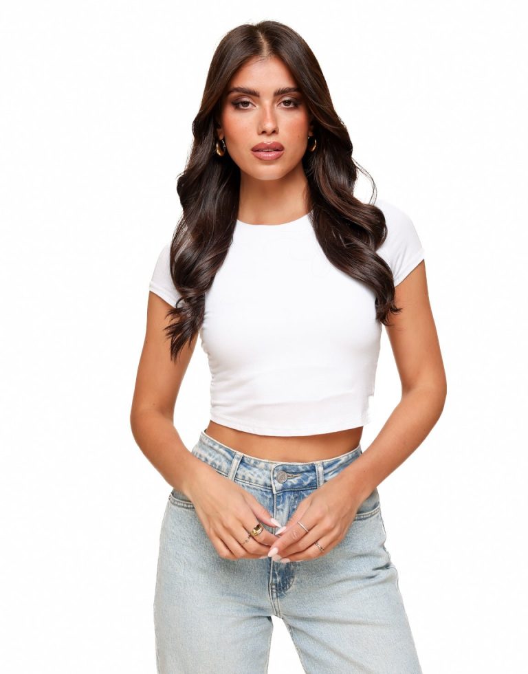 Witte Cropped SS - Top | Olivia & Kate