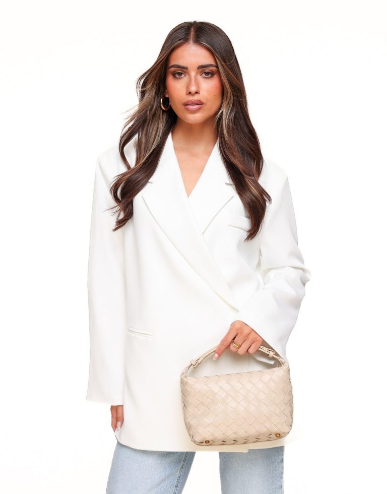 Witte Vierkante Oversized - Blazer | Olivia & Kate