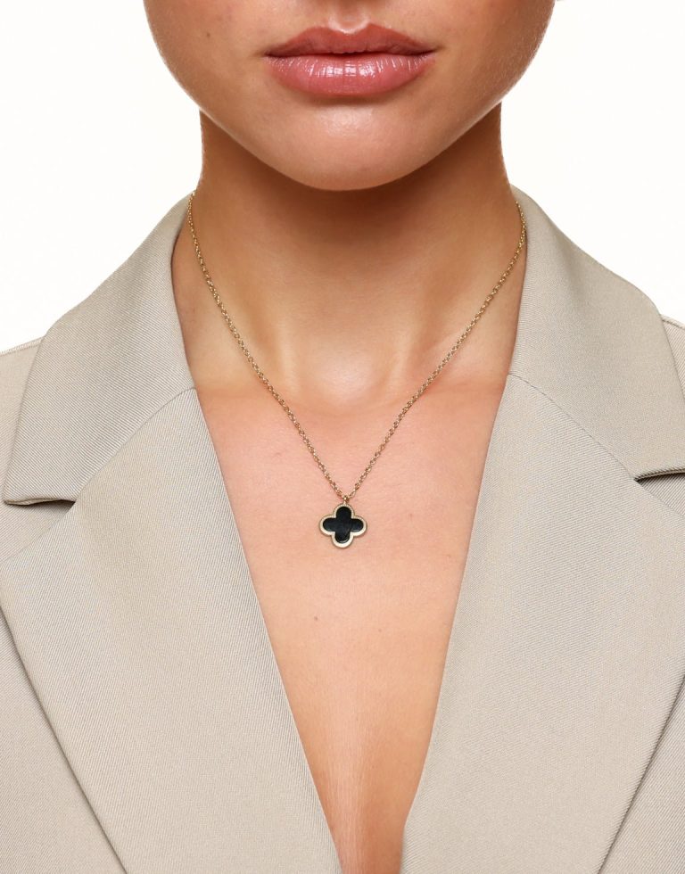 Zwarte Klaver - Ketting | Olivia & Kate