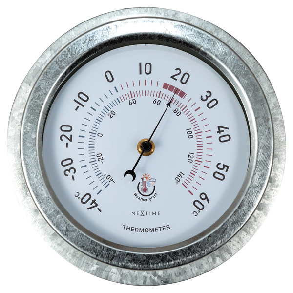 NeXtime NE-4302GA Buitenthermometer 22CM Metaal Gegalvaniseerd Lily | Kopen bij Flickmyhouse