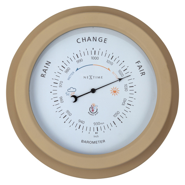NeXtime NE-4303BR Buiten Barometer 22CM Metaal Bruin Orchid | Kopen bij Flickmyhouse