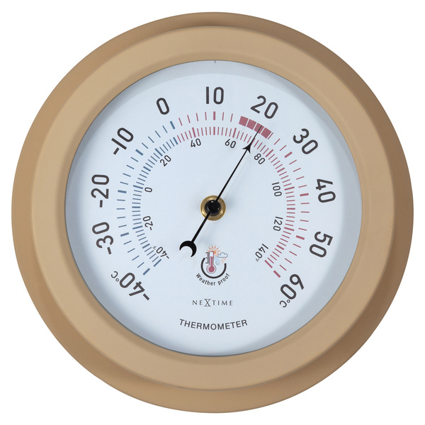 NeXtime NE-4302BR Buitenthermometer 22CM Metaal Bruine Lily | Kopen bij Flickmyhouse