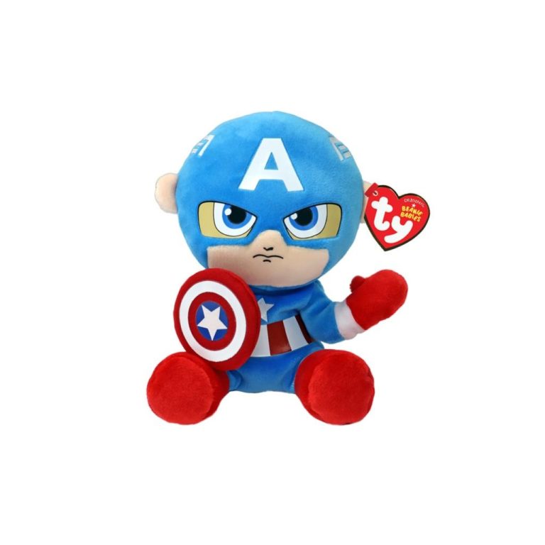 TY Beanie Babies Marvel Knuffel Captain America 15 cm | Kopen bij Flickmyhouse