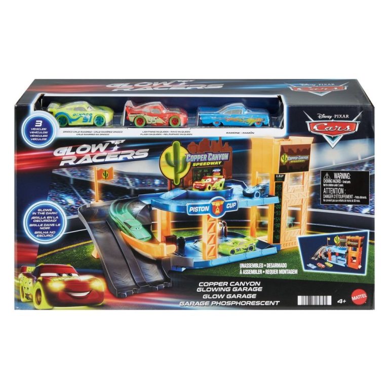 Disney Cars Garage Glow Racers + 3 Auto's | Kopen bij Flickmyhouse