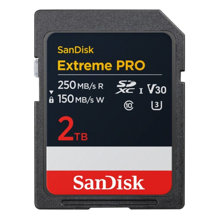 Sandisk Extreme PRO Geheugenkaart 2TB 250mb/sR 150mb/sW | Kopen bij Flickmyhouse