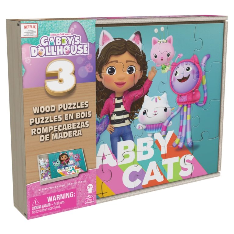 Gabby's Dollhouse 3in1 Houten Puzzels 3x24 Stukjes | Kopen bij Flickmyhouse