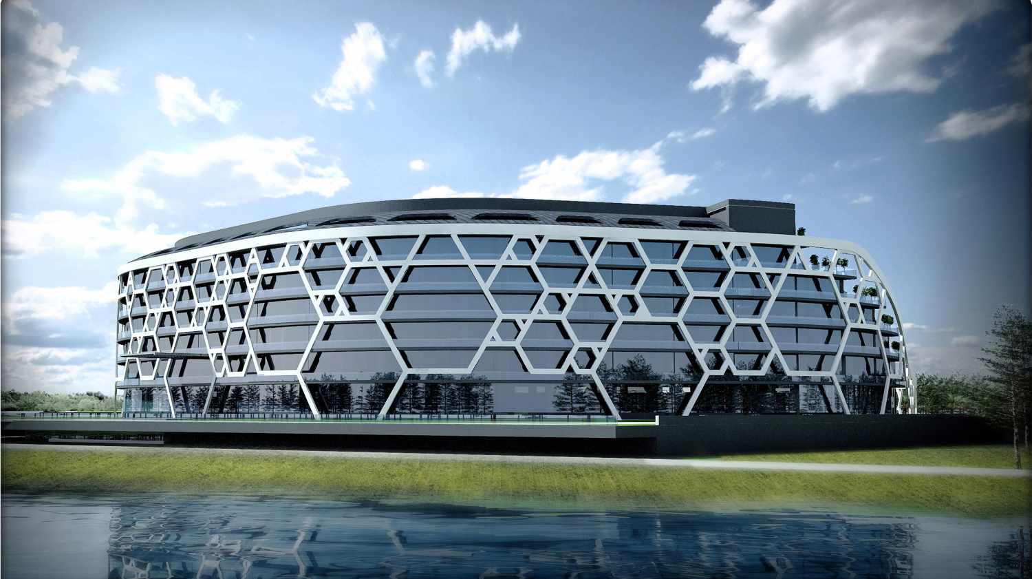 LiggingHet designhotel ligt niet ver van een strand aan een provinciale weg