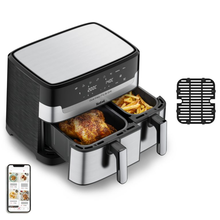 Tefal EY905D Easy Fry & Grill Dual Heteluchtfriteuse 8.3L 2700W RVS/Zwart | Kopen bij Flickmyhouse