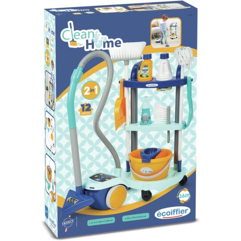 Ecoiffier Clean Home Schoonmaak Trolley en Stofzuiger | Kopen bij Flickmyhouse