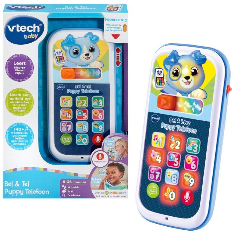 VTech Baby Bel en Leer Puppy Telefoon + Licht en Geluid | Kopen bij Flickmyhouse