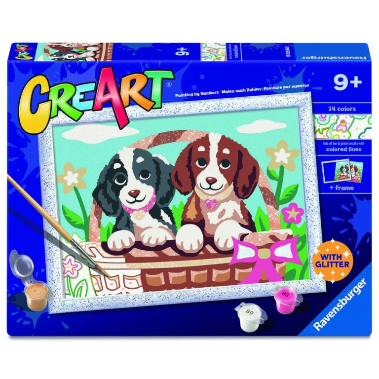 Ravensburger CreArt Schilderen op Nummer Honden in Mandje | Kopen bij Flickmyhouse