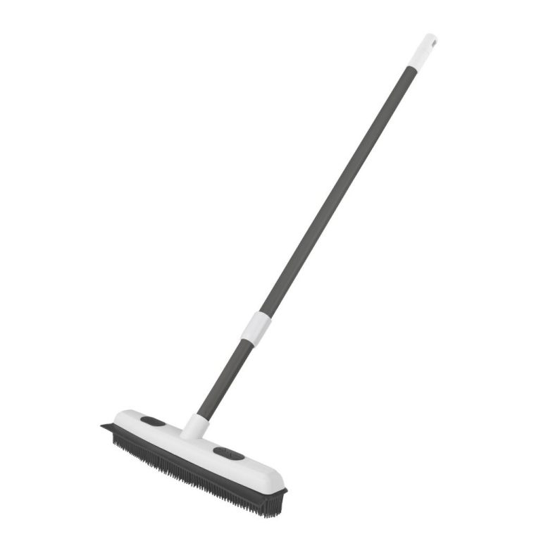 Clean Home Siliconen Bezem met Telescopische Steel Zwart/Wit | Kopen bij Flickmyhouse