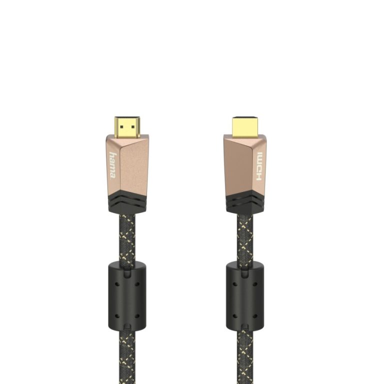 Hama Premium HDMI Kabel Verguld + Ethernet en Ferrietkern 1.5 m Goud/Zwart | Kopen bij Flickmyhouse