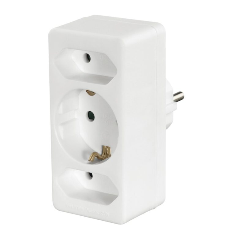 Hama Stopcontactadapter 3-voudig 1x Geaard Stopcontact 2x Euro Wit | Kopen bij Flickmyhouse