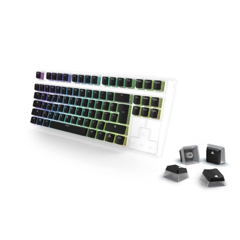 uRage Set Pudding-Keycaps Zwart/Transparant | Kopen bij Flickmyhouse