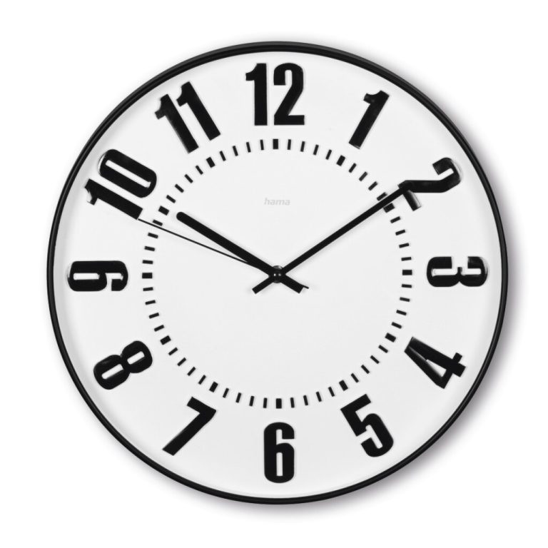 Hama Stille Wandklok Formentera 35 cm Zwart/Wit | Kopen bij Flickmyhouse