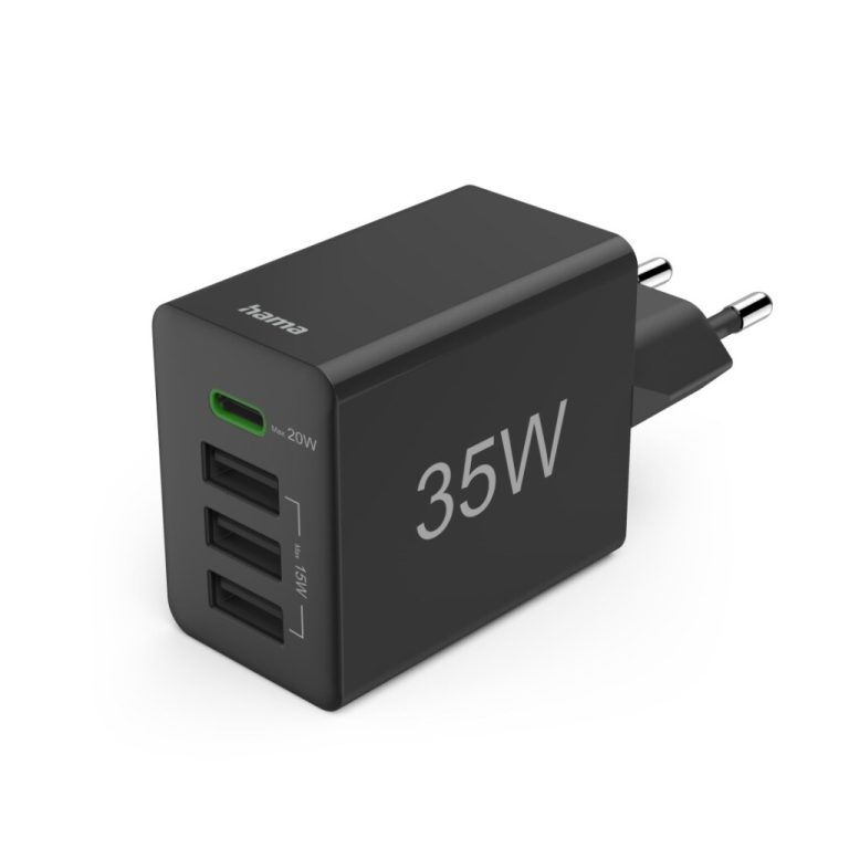 Hama Snellader 1x USB-C PD 3x USB-A 35W Zwart | Kopen bij Flickmyhouse
