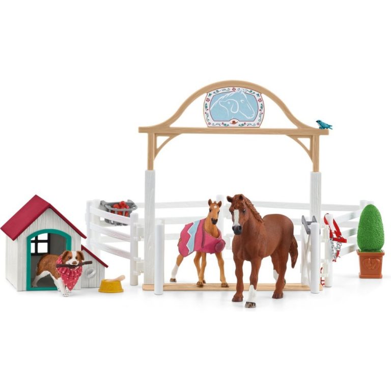 Schleich Horse Club Hannah's Gastpaarden met Hond en Accessoires | Kopen bij Flickmyhouse