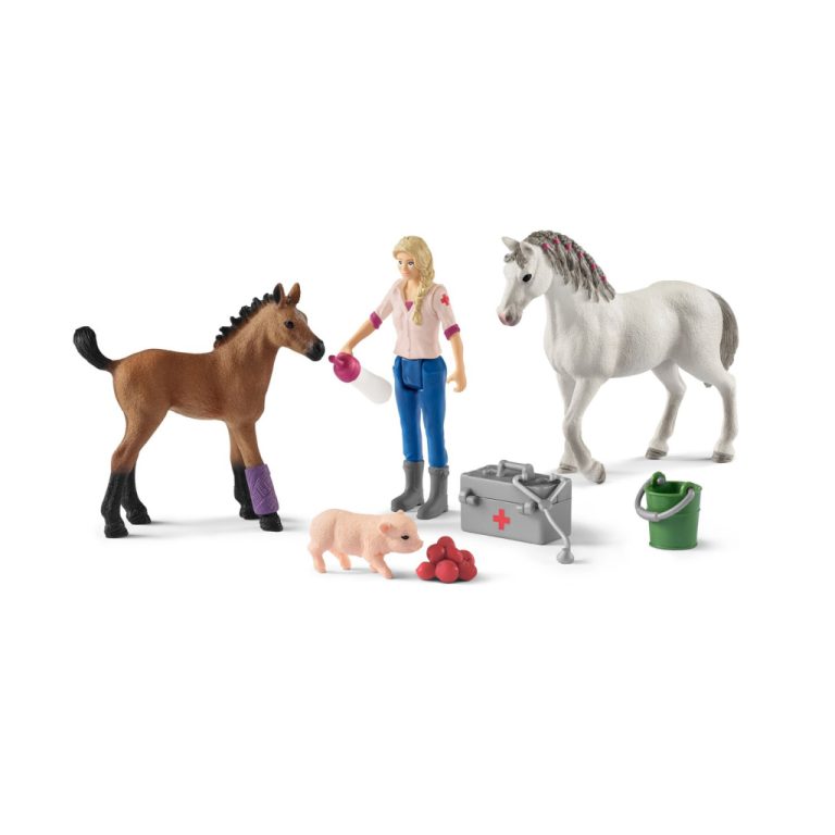 Schleich Dierenarts met Merrie en Veulen + Biggetje | Kopen bij Flickmyhouse