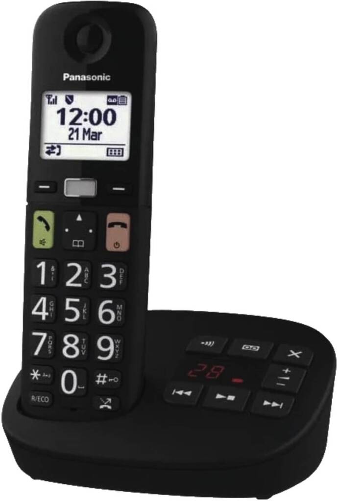 Panasonic KX-TGU130EXB Telefoon Single Dect Senioren Telefoon met Grote toetsen | Kopen bij Flickmyhouse