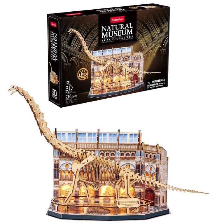 Cubic Fun Houten LED 3D Puzzel Natural Museum Brachiosaurus 216 Stukjes | Kopen bij Flickmyhouse