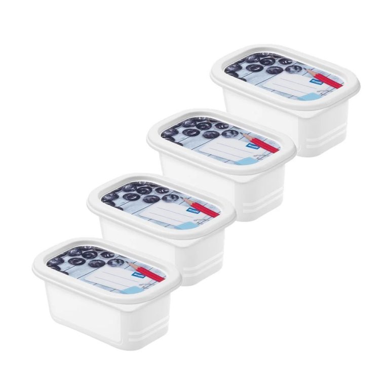 Rotho Domino Diepvriesdozen Etiket Decor 4x0.2L Wit | Kopen bij Flickmyhouse