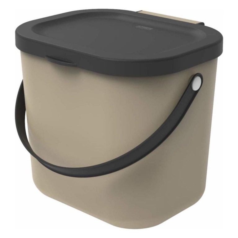 Rotho ALBULA Bio Afvalbakje 23.5x20x20.8 cm 6L Cappuccino | Kopen bij Flickmyhouse