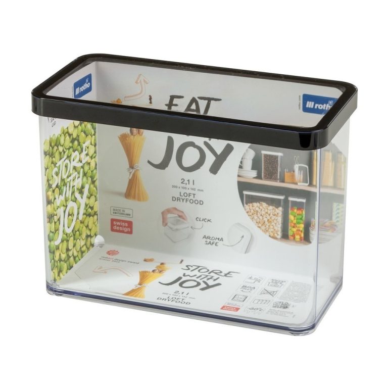 Rotho LOFT Bewaardoos 20x10x14.2 cm 2.1L Zwart/Transparant | Kopen bij Flickmyhouse