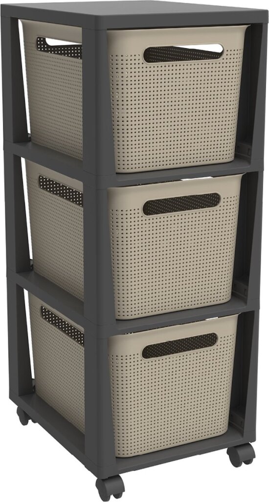 Rotho Tower Brisen Design ladekast 3x16L met Wielen Cappuccino | Kopen bij Flickmyhouse