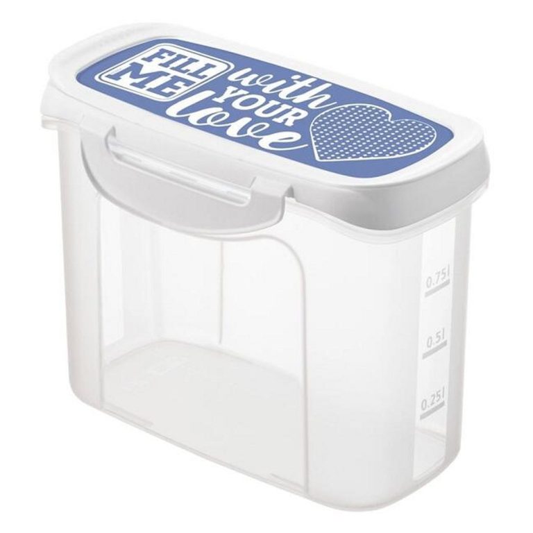 Rotho CLIC & LOCK Bewaar-Strooidoos 1L Blauw/Wit/Transparant | Kopen bij Flickmyhouse