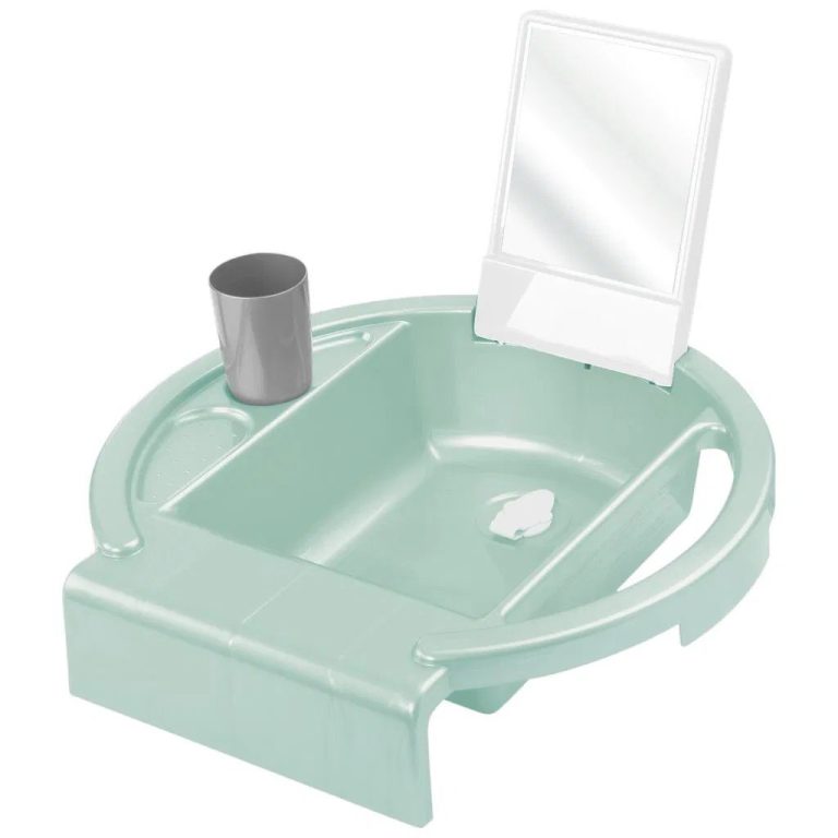 Rotho AVA Kinderwasbakje voor op Badrand 40x40x13 cm Sage Green | Kopen bij Flickmyhouse