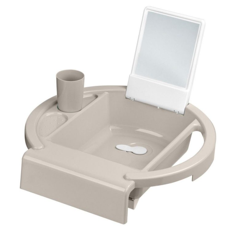 Rotho AVA Kinderwasbakje voor op Badrand 40x40x13 cm Cappuccino | Kopen bij Flickmyhouse