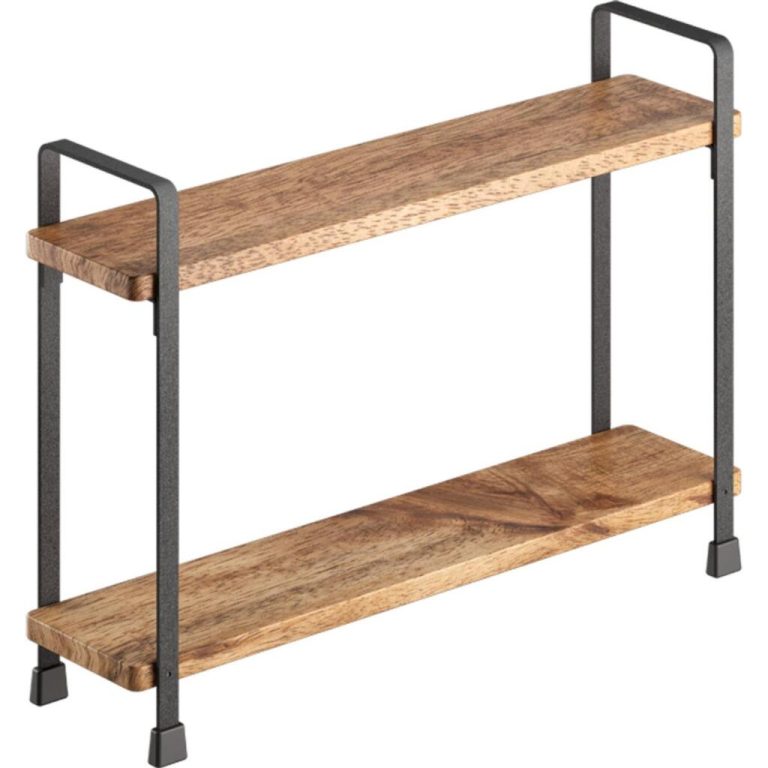 Metaltex York Lava Kruidenrek 2 Etages 8x34x23 cm Acacia Hout/Zwart Metaal | Kopen bij Flickmyhouse