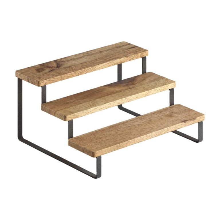 Metaltex York Lava Kruidenrek 3 Etages 23x27x13 cm Acacia Hout/Zwart Metaal | Kopen bij Flickmyhouse